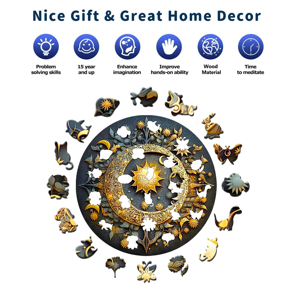 Celestial Mandala Wooden Puzzle - PuzzleWood