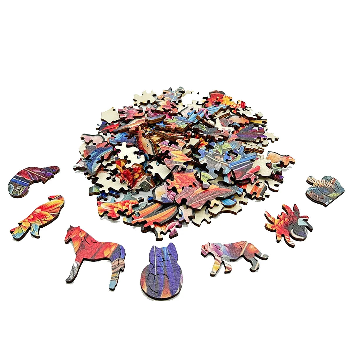 Colorful Wooden Lion Puzzle - PuzzleWood