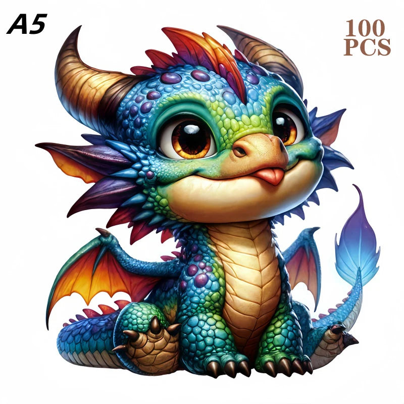 Cute Baby Dragon Wooden Puzzle - PuzzleWood