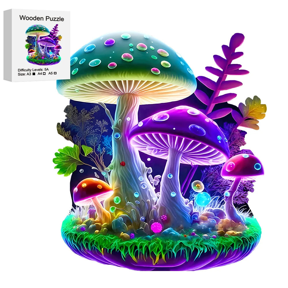 Magical Mushrooms Wooden Puzzle - PuzzleWood