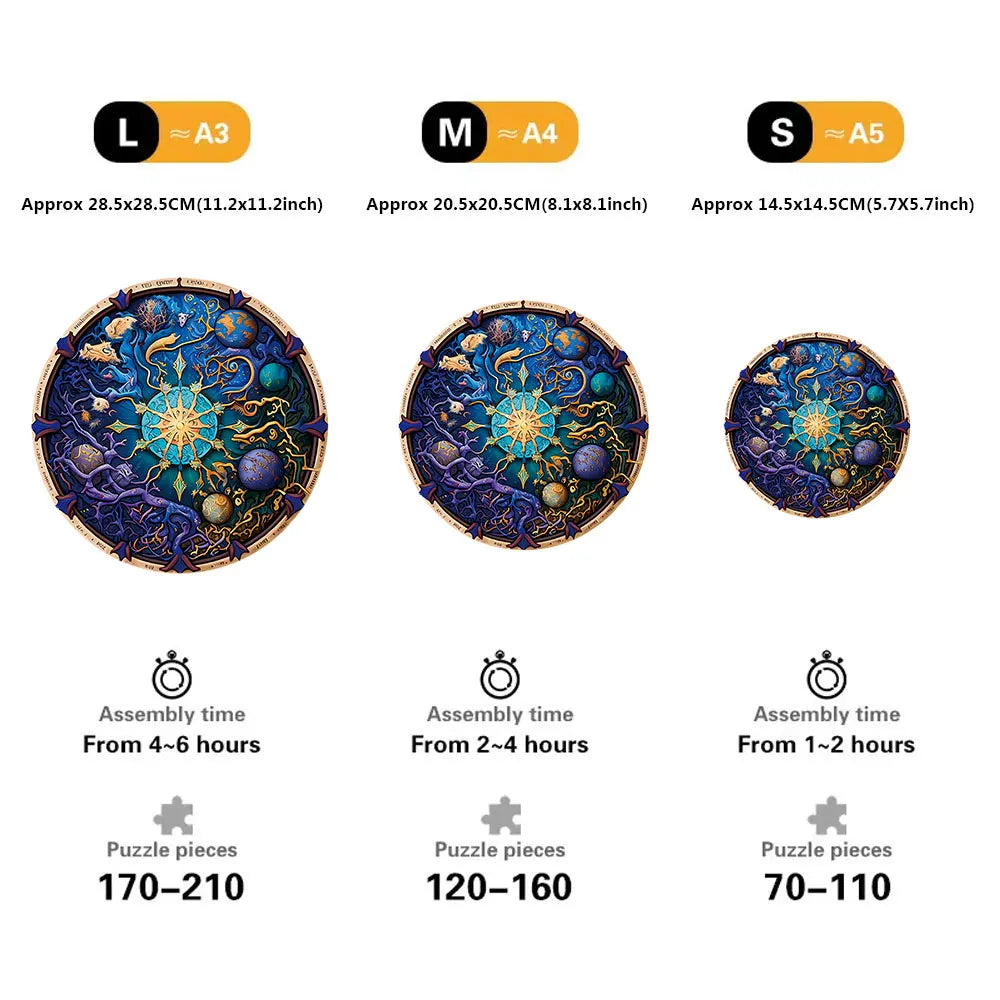 Cosmic Zodiac Wooden Puzzle - PuzzleWood