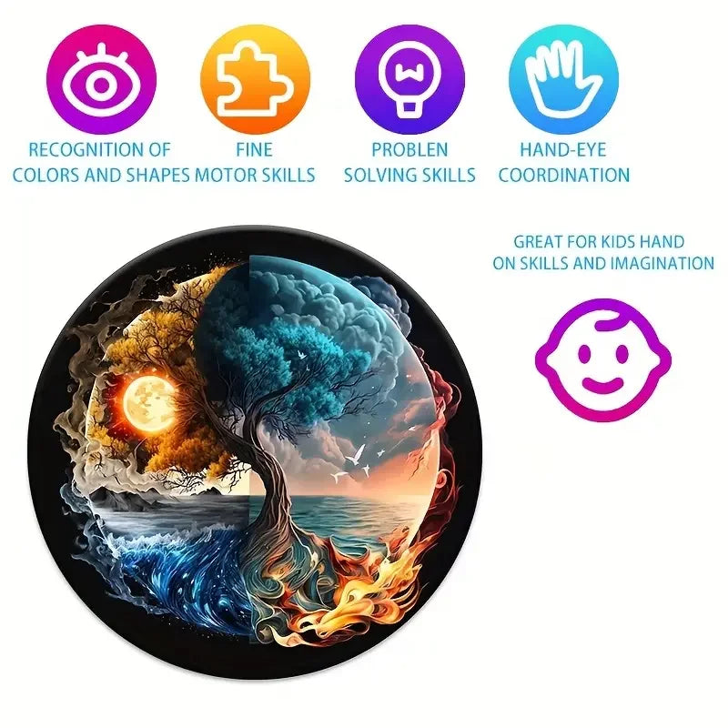 Tree of Elements Wooden Puzzle – Fire Water Earth Air in Balance - PuzzleWood