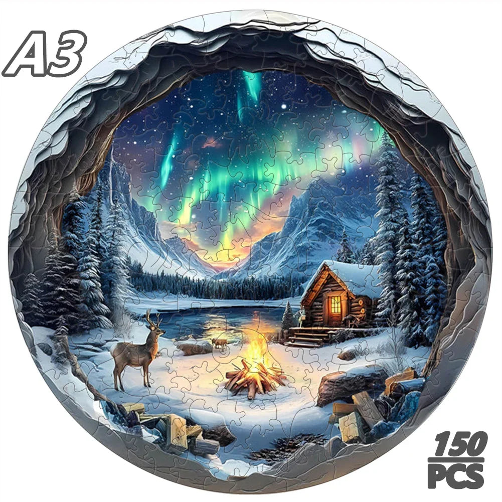 Northern Lights Winter Puzzle - PuzzleWood