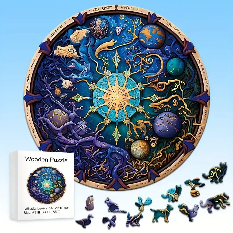 Cosmic Zodiac Wooden Puzzle - PuzzleWood