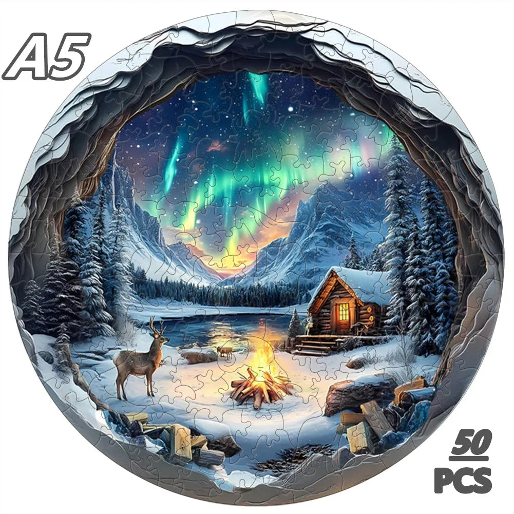 Northern Lights Winter Puzzle - PuzzleWood