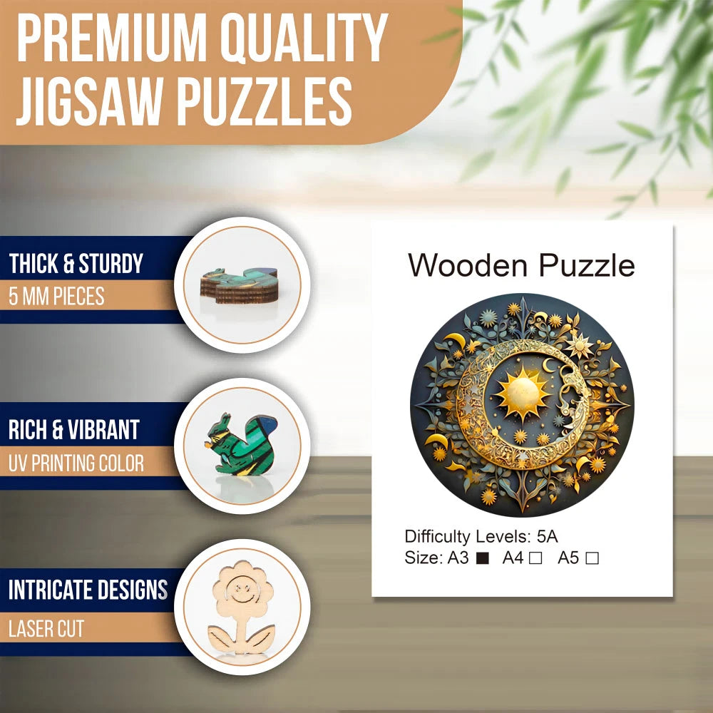 Celestial Mandala Wooden Puzzle - PuzzleWood