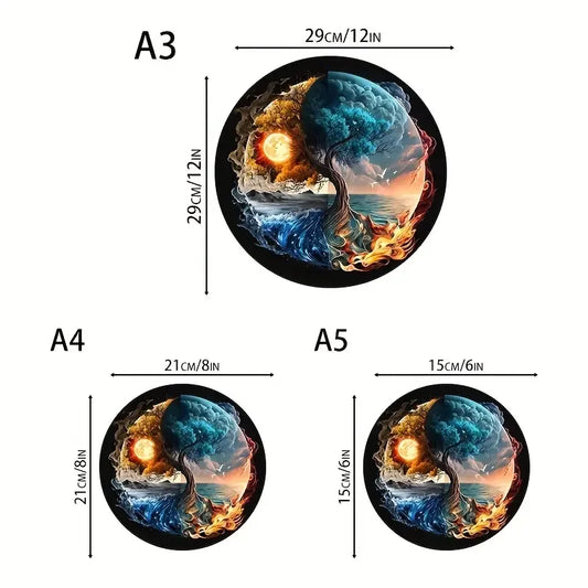 Tree of Elements Wooden Puzzle – Fire Water Earth Air in Balance - PuzzleWood