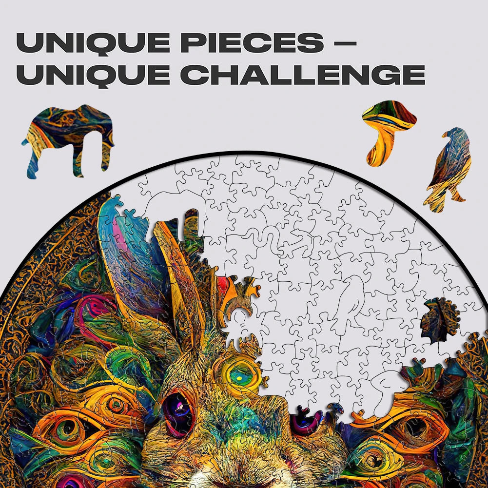 Mandala Rabbit Wooden Jigsaw Puzzle™ - PuzzleWood