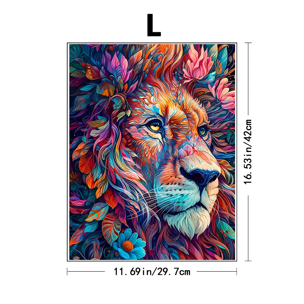 Vivid Lion Wooden Puzzle - PuzzleWood