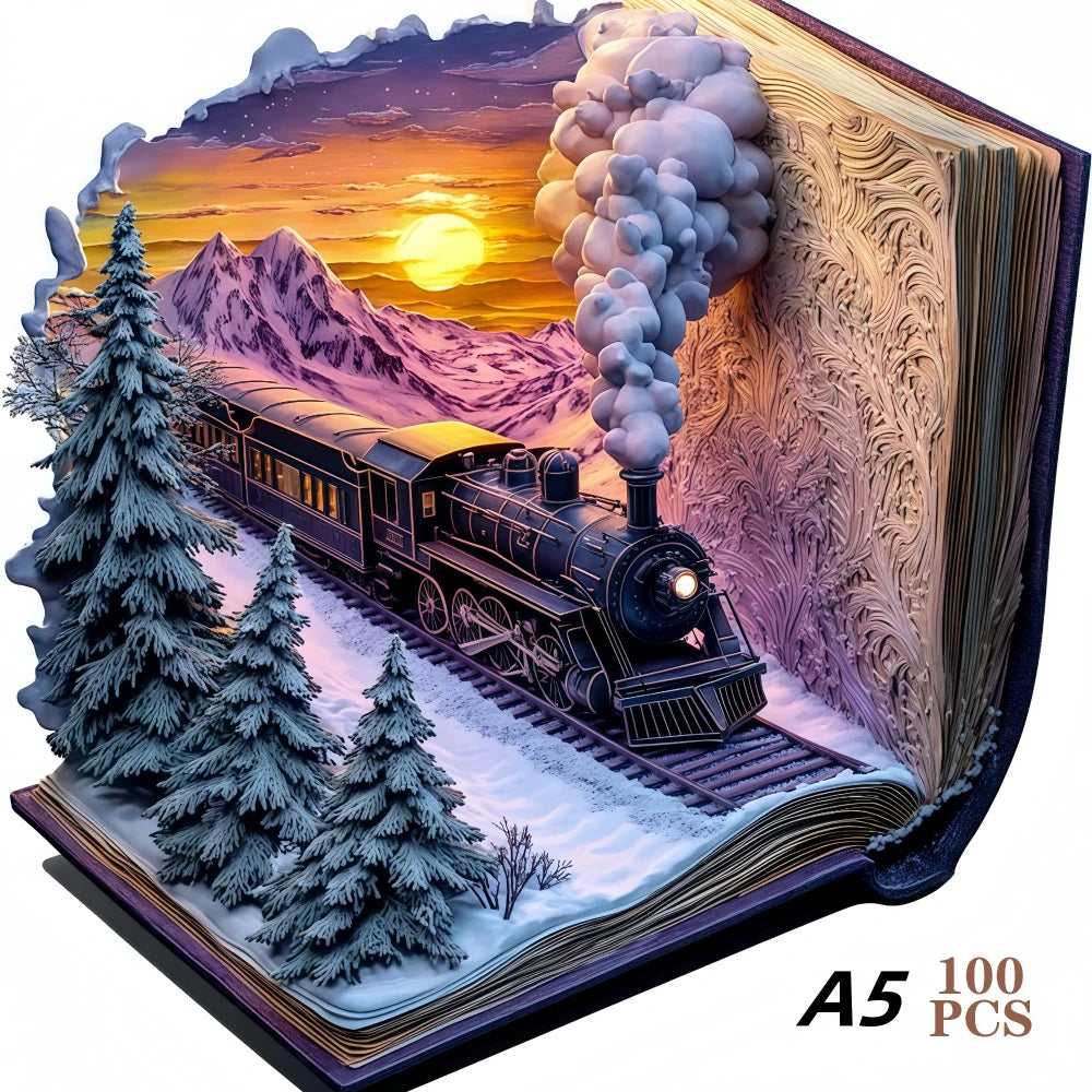 Magical Train Through the Book Wooden Puzzle - PuzzleWood