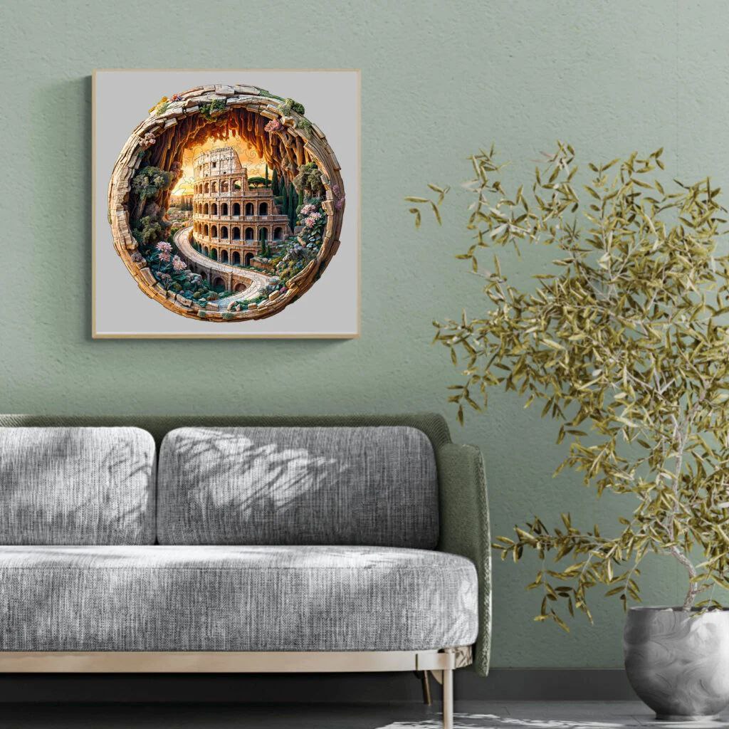 Colosseum in Bloom Wooden Puzzle - PuzzleWood