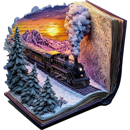 Magical Train Through the Book Wooden Puzzle - PuzzleWood