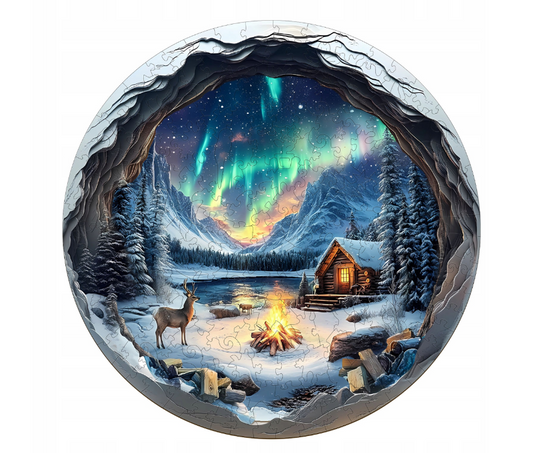 Northern Lights Winter Puzzle - PuzzleWood