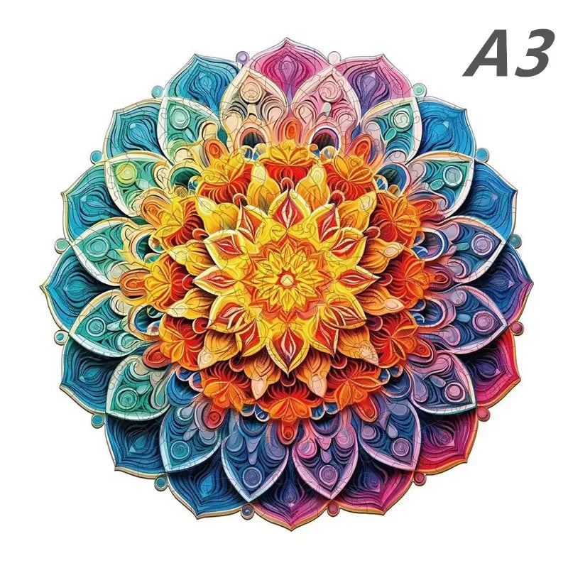 Mandala Flower - Wooden Puzzle - PuzzleWood