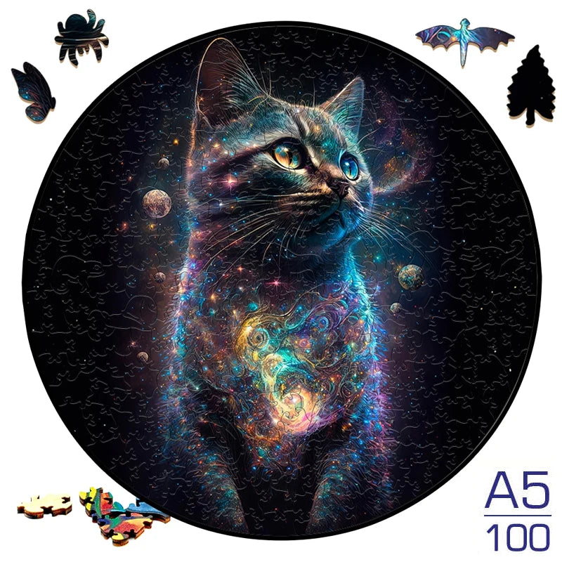 Cosmic Cat Wooden Puzzle - PuzzleWood
