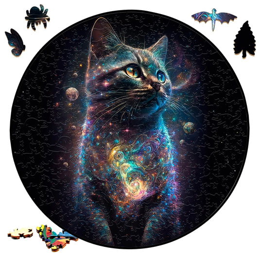 Cosmic Cat Wooden Puzzle - PuzzleWood