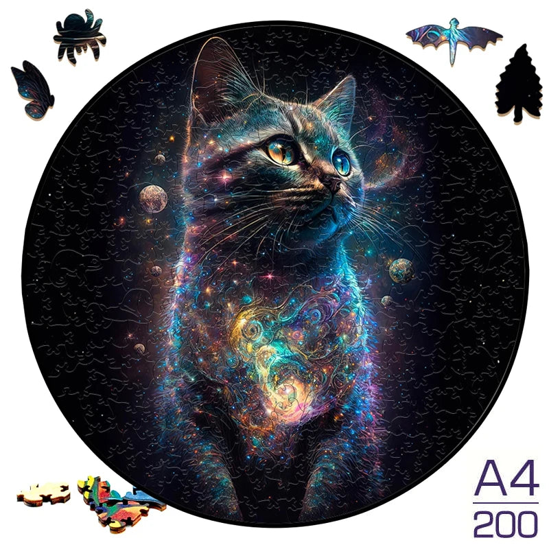 Cosmic Cat Wooden Puzzle - PuzzleWood