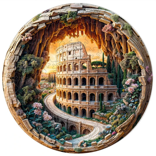 Colosseum in Bloom Wooden Puzzle - PuzzleWood