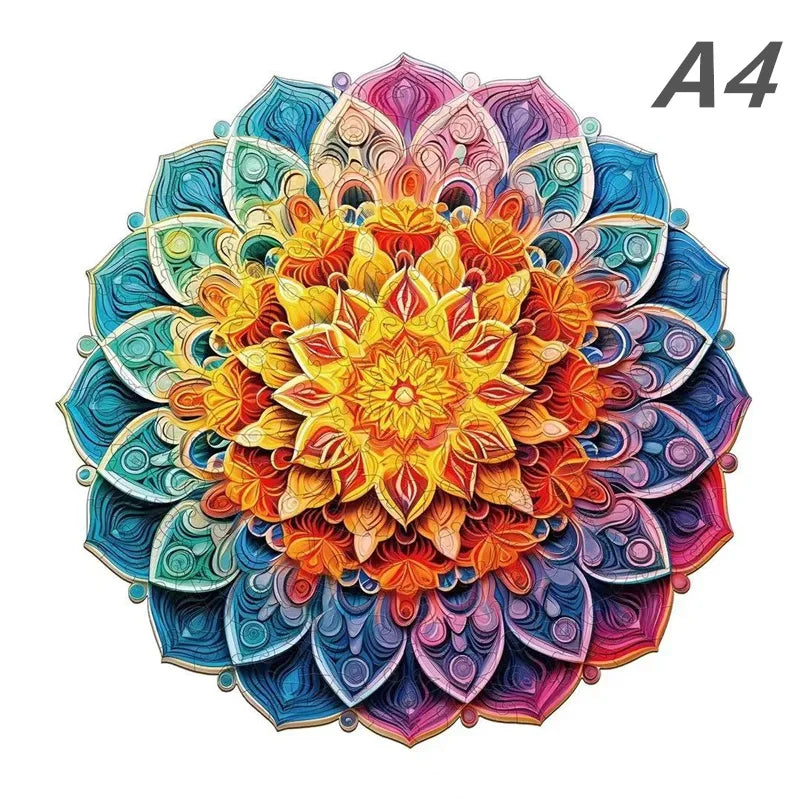 Mandala Flower - Wooden Puzzle - PuzzleWood