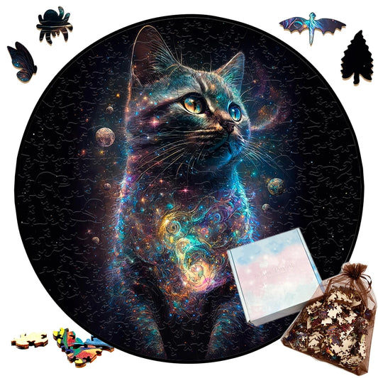 Cosmic Cat Wooden Puzzle - PuzzleWood