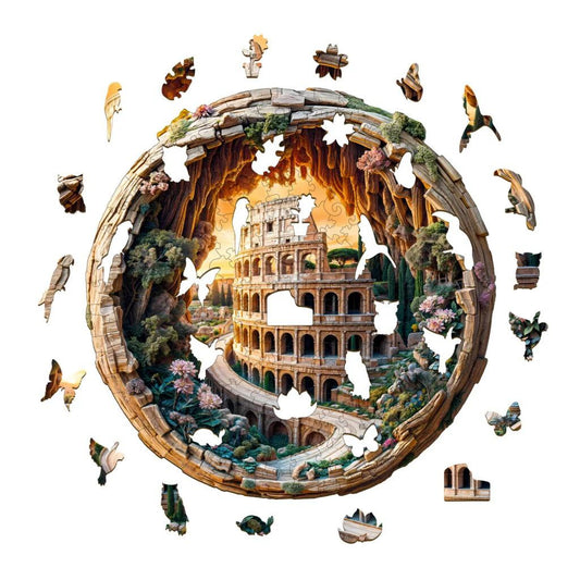 Colosseum in Bloom Wooden Puzzle - PuzzleWood