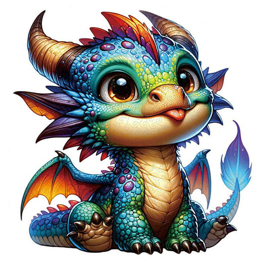 Cute Baby Dragon Wooden Puzzle - PuzzleWood